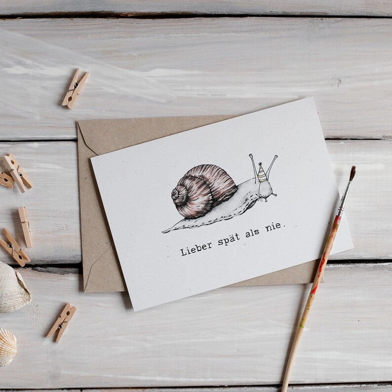 Lustige Geburtstagskarte Schnecke Geburtstag Glückwunsch Karte Etsy