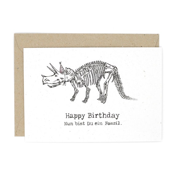 Lustige Karte Zum Geburtstag Geburtstagskarte Mit Dino Etsy