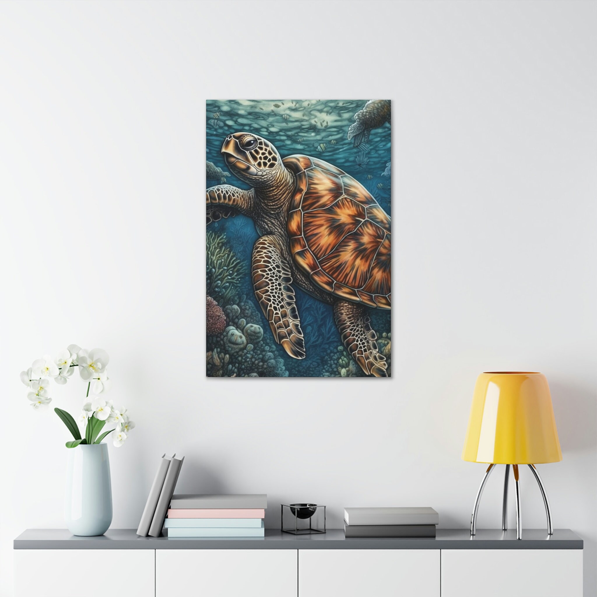 Sea Turtle Canvas Gallery Wraps Beautiful Underwater Print - Etsy