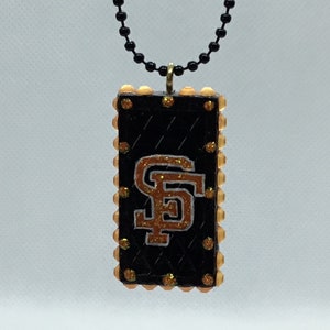 Hand Painted MLB Baseball  Domino Necklace