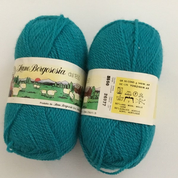Lane Borgosesia dal 1850, Teal Yarn.  Knit, Crochet