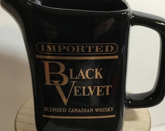 Vintage Black Velvet Imported Blended Canadian Whiskey Pitcher