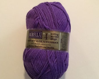 Vintage Berella Lavender 4 Ply Yarn, Knit & Crochet