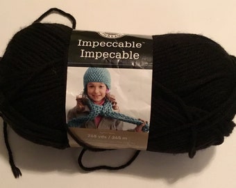 Loops & Thread Black Yarn.  Crochet, Knit, Craft Yarn,