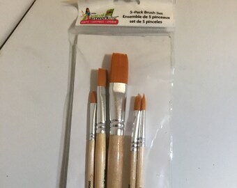 Brush Set 5 Acrylic Paint Brushes  Social Artworking by Deco Art Long Handle