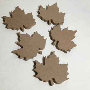 Unfinished Wood Maple Leaves - Set of 5