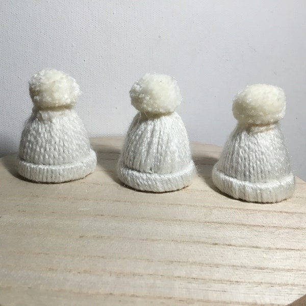 Snowman Knitted Miniature Caps, Winter Caps, Stocking Caps