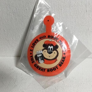 Vintage A & W Root Beer Fold Over Metal Pocket Pin. NEW  I Love Root Beer, The Great Root Beer Bear Orange Pin.