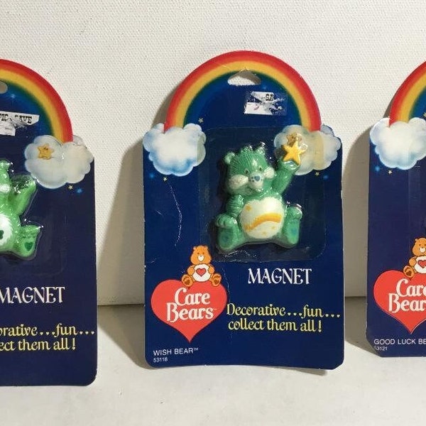 Magneti vintage con orsetti del cuore - Saluti americani degli anni '80