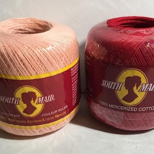 Vintage South Maid  Crochet Thread, 100 % Cotton Mercerized Color , 350 Yards
