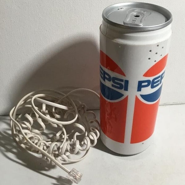 Vintage Pepsi Cola Can Enterprex Push Button, Landline Phone with cord - 1980's