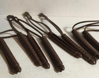 Vintage Tip Top Dream Lockenwickler Braun Flexible Gummi Lockenwickler 2,75 Zoll Belüftete Schnappverschluss Lockenwickler.