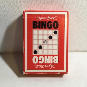 Baraja de cartas vintage, cartas de bingo, baraja de cartas de bingo Vegas Nite de 1988 de International Games, Inc. Cartas de bingo de casino Nite