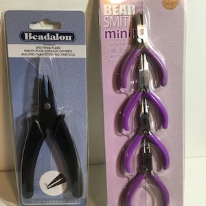 Beadalon Delad Ringtång och Bead Smith 4-delad Mini Smyckestillverkningstång. Pärlverktyg, DIY-tång, Fiskebetesverktyg, NOS