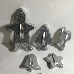 Vintage Cookie Cutters, Mirro Aluminum Cookie Cutters, Clay Cutters, Cheese Cutters. DIY Crafting Aluminum Metal Cookie Cutters