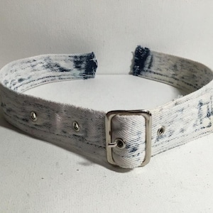 Scrap Denim Jean Belt Vintage Steffano Brand Denim Jeans Belt. Steffano Jeans International 1980&#39;s Repurpose, Recycled Denim Belt Scrap