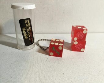 Vintage Casino Dice  Harrah's Casino Crisloid Translucent Canceled Gaming Dice.    Harrah's Reno & Grand Casino, Biloxi.