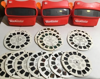 Vintage View Master 3-D Slide Viewer by GAF and Reels - 1980's