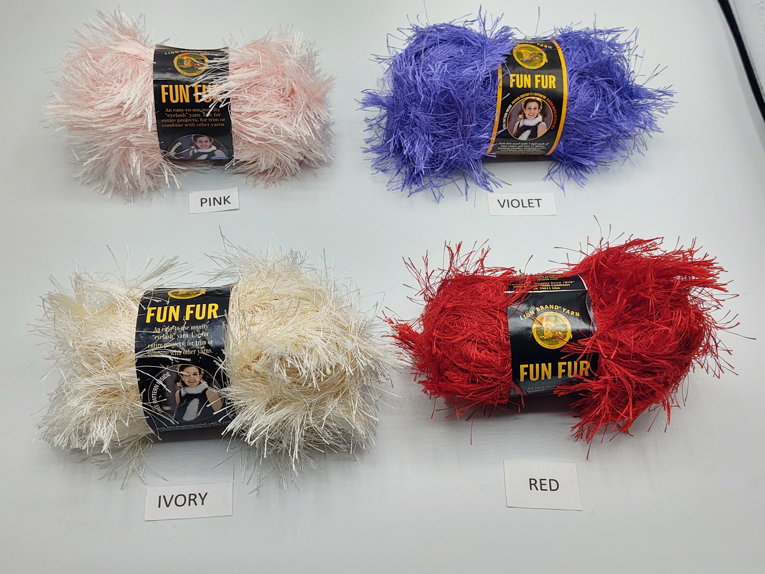 Vintage Lion Brand Fun Fur Assorted Colors, Knit/crcohet 