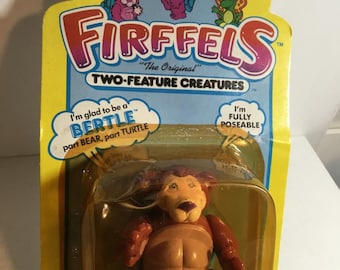 Figura de ação vintage de 1985 da Remco Firfeels "Bertle". Nova, lacrada. Animal fantástico articulado, item raro de colecionador.