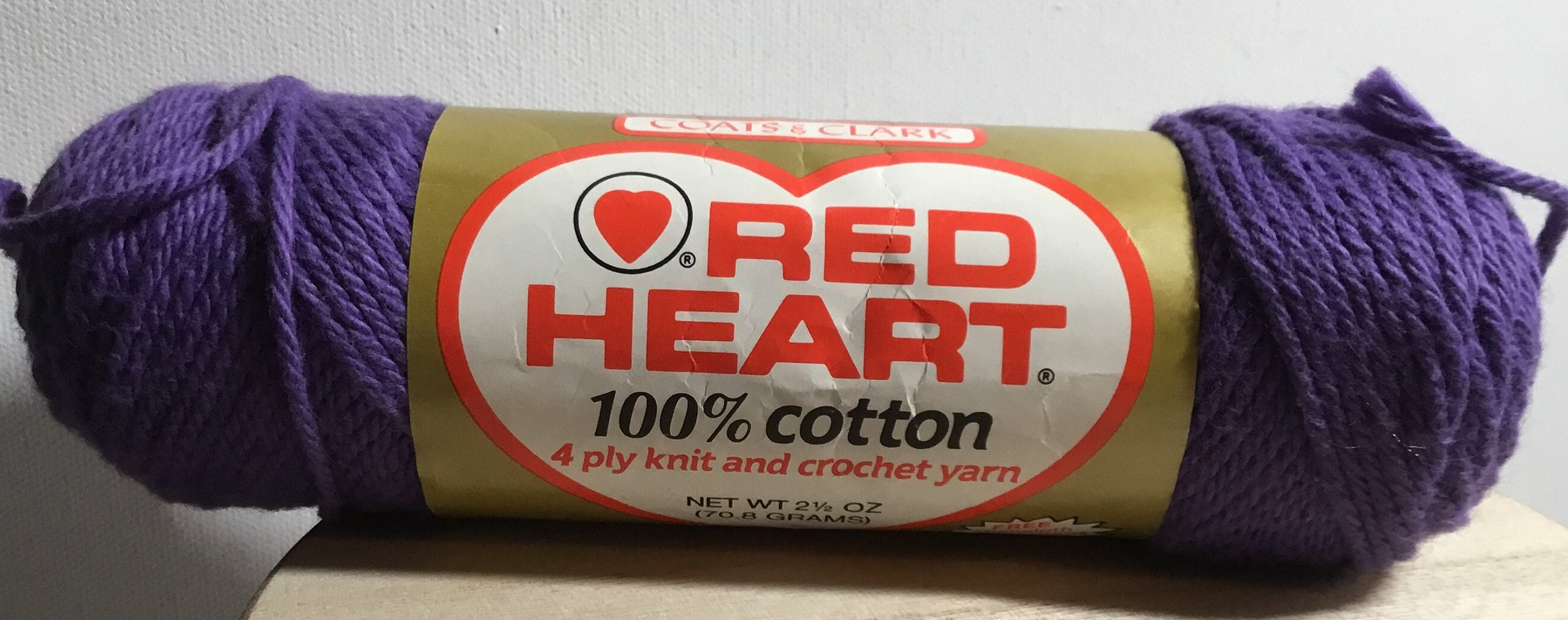 Red Heart 100% Cotton 4 Ply Knit and Crochet Yarn 2 1/2 Oz New Coats &  Clark ART.E.283 Sold by the Skein 