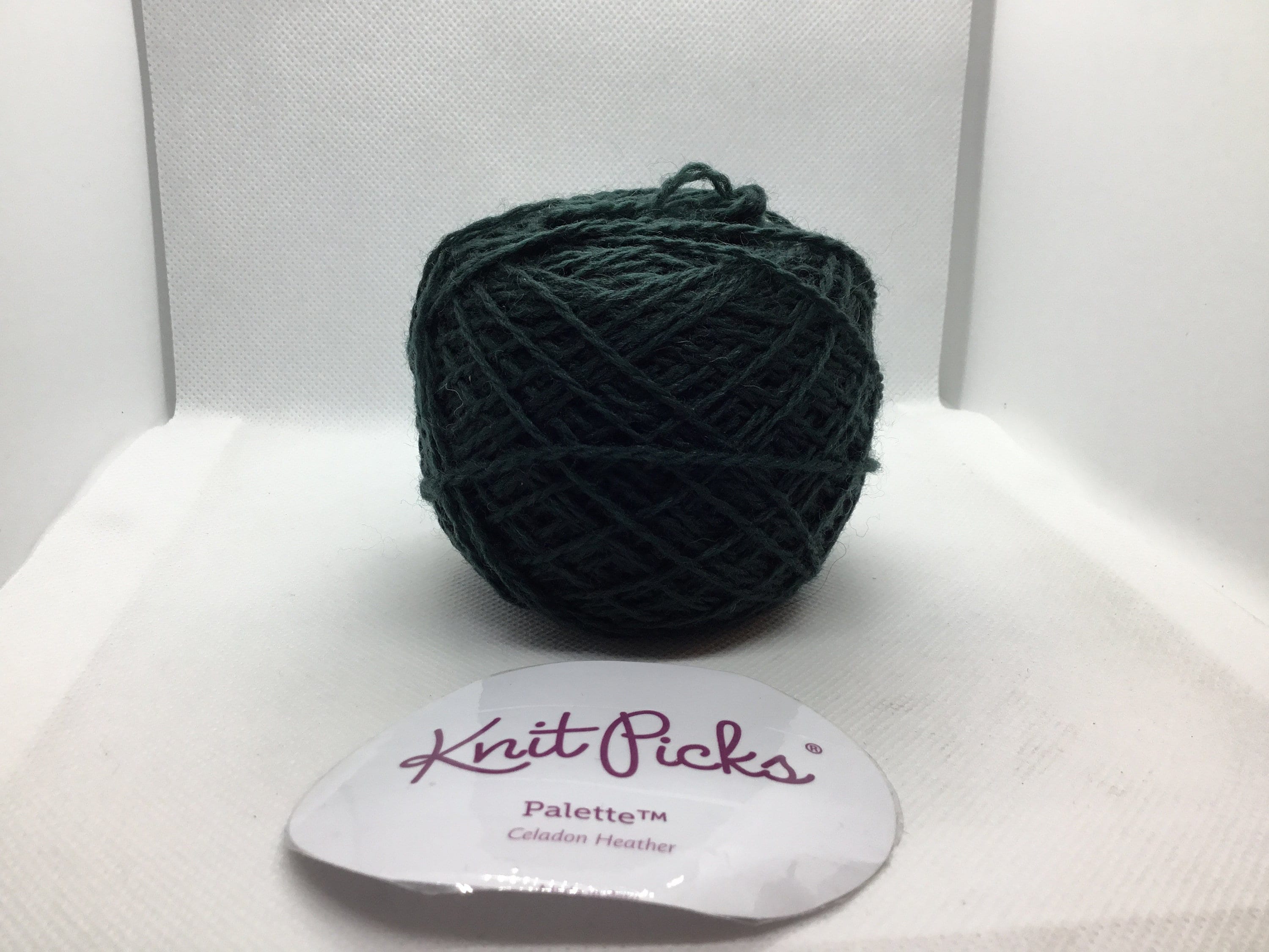 Knit Picks Palette 100% wool fingerling weight yarn. Color Celadon Heather.  Knit, Crochet