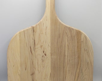 Unfinished Wood Pizza Paddle, Pizza Peel Board with Beveled Slider Edge