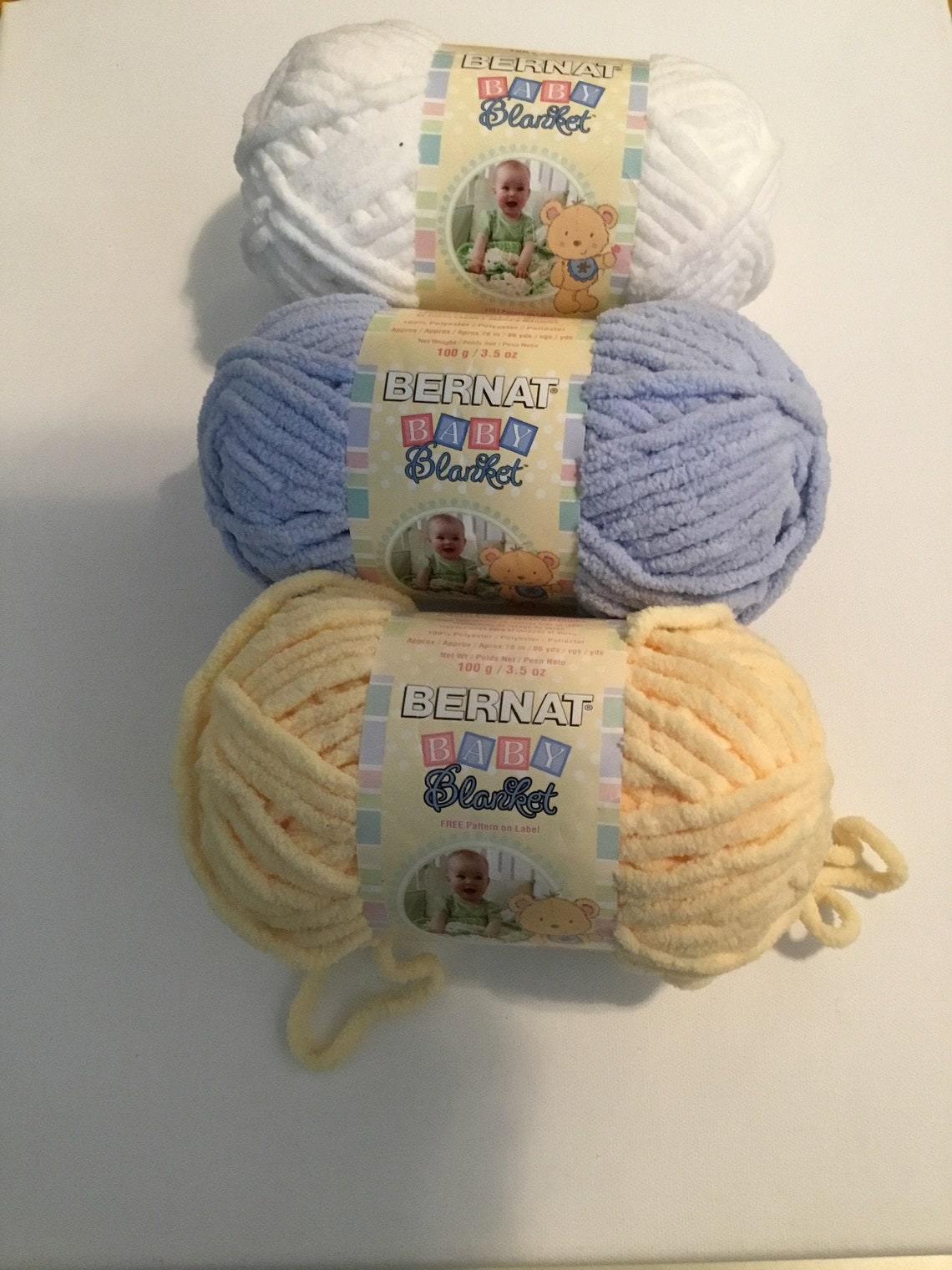 Bernat Baby Blanket 100 Polyester Soft Chenille Yarn. Etsy