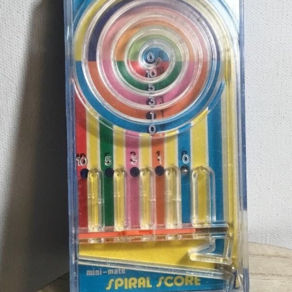 Vintage Blue Box Mini-Mate Spiral Score Hand Flipper Spiel - 1976