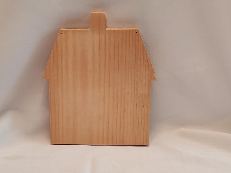 Unfinished Pine Wood House Cut Out Etsy