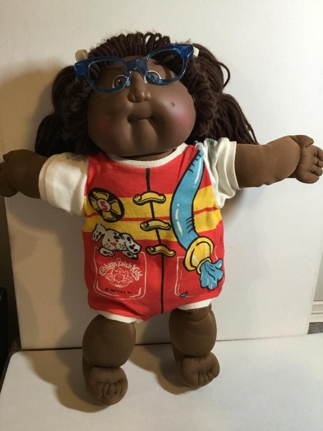 Vintage Cabbage Patch Kid African American Girl W Glasses Dimples Pigtails. Original Signed by Xavier Roberts 1978 1982 Coleco Copyright Etsy