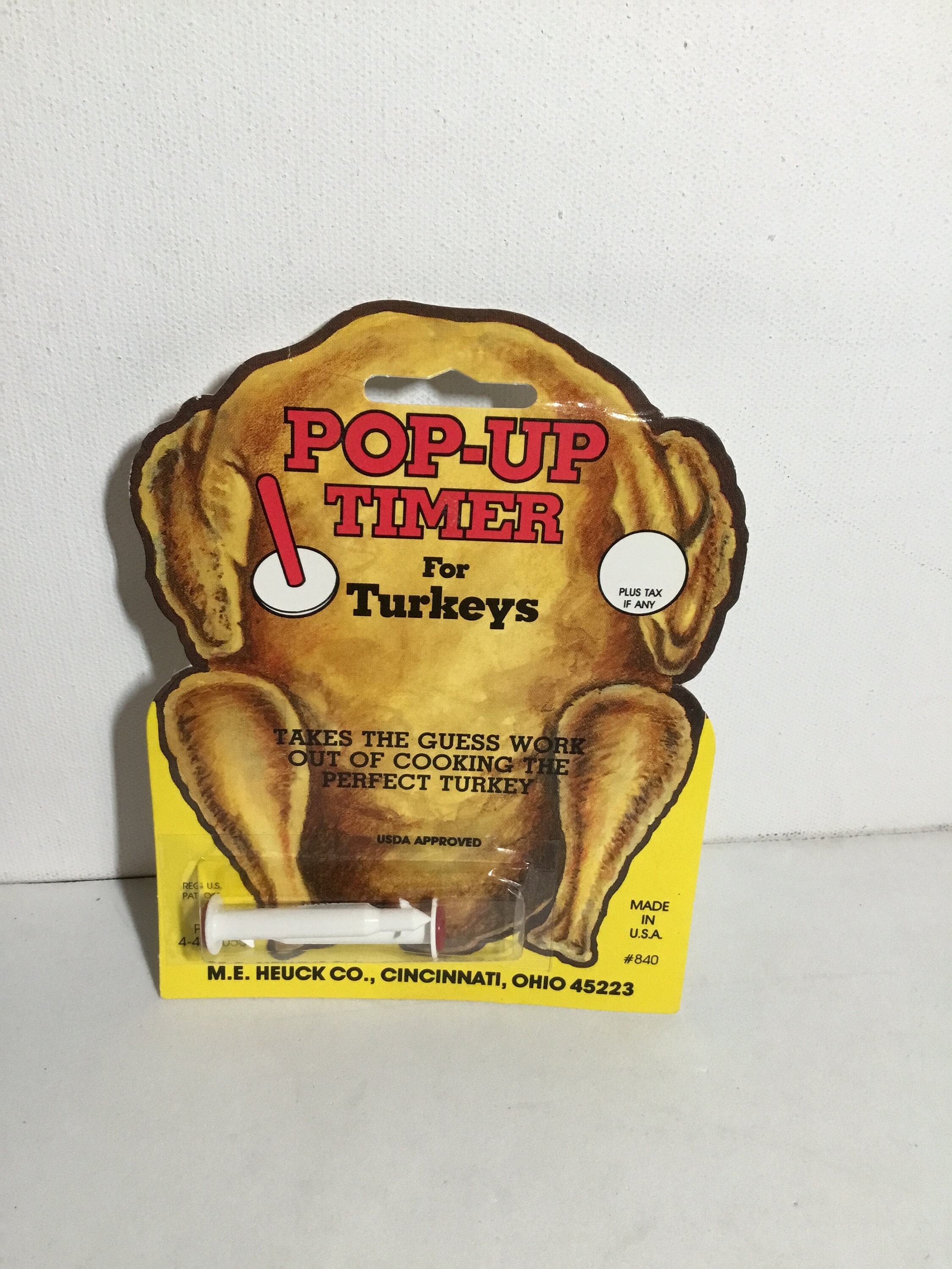 Vintage 2 count TURKEY CHICKEN M. E. HEUCK Co. POP UP TIMER