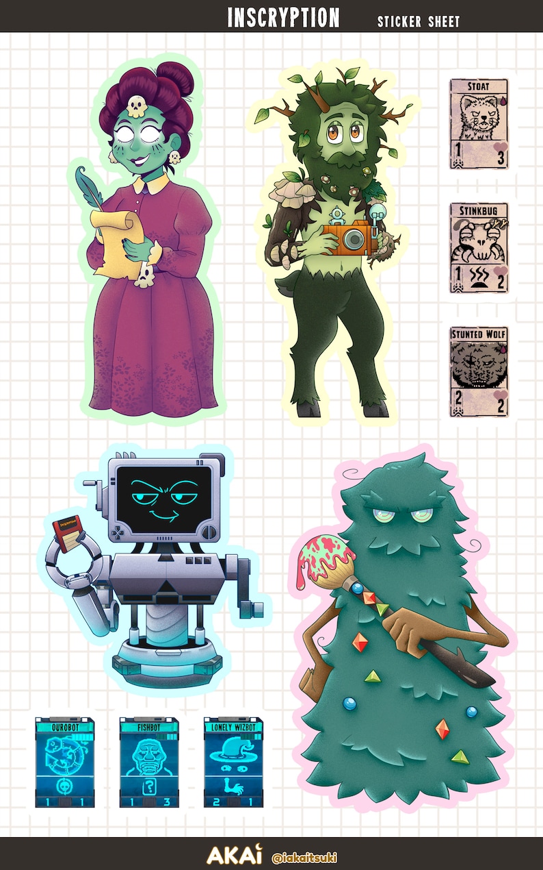 Inscryption Sticker Sheet Stickers Die-cut Inscryption - Etsy