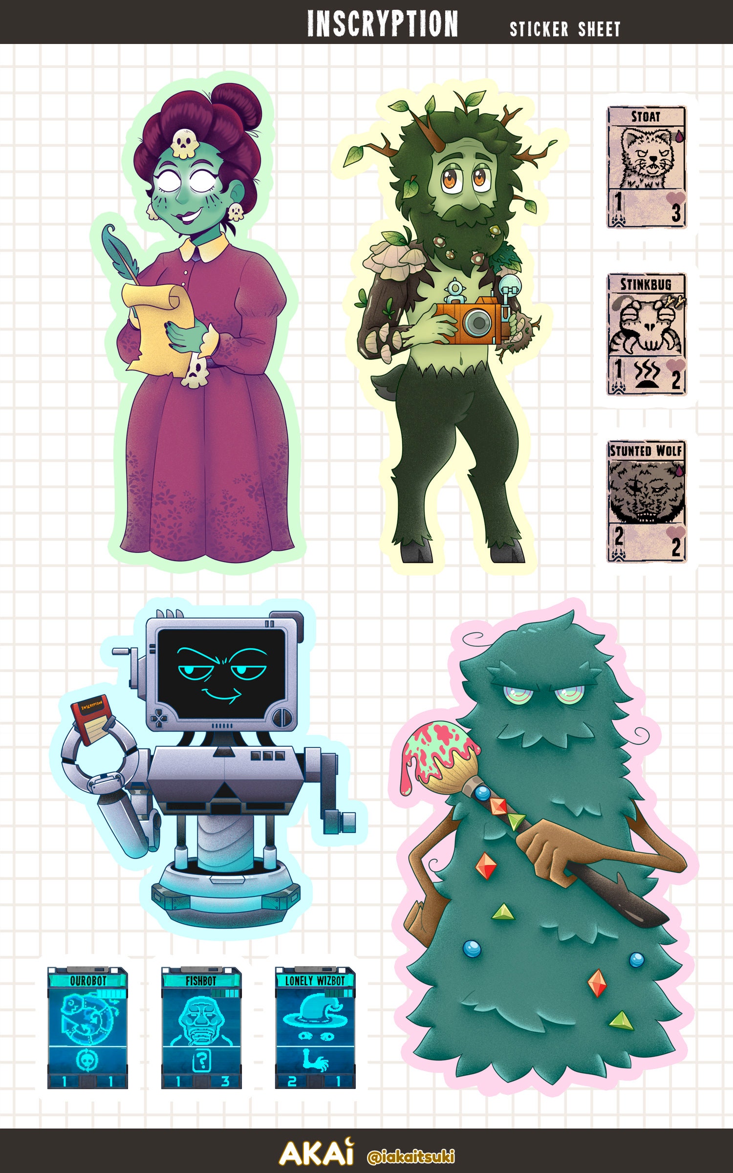 INSCRYPTION Sticker Sheet | Stickers | Die-cut | INSCRYPTION - Etsy