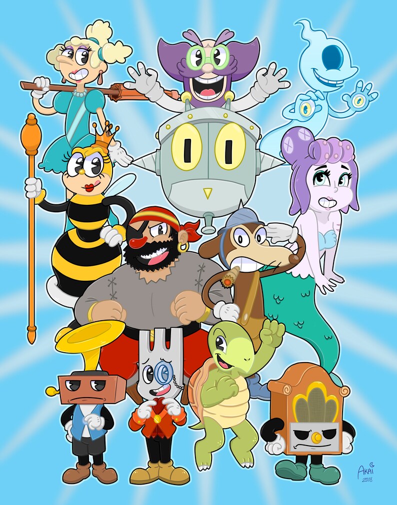 Cuphead Print Set Art Print 9 pcs | Etsy