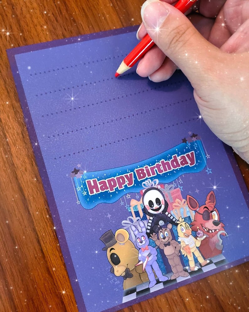 Five Nights at Freddy's Flat Birthday Card | Greeting Card | Birthday ...