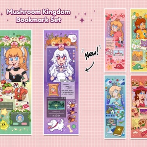 Mushroom Kingdom Bookmark Set | Bookmarks | Super Mario | (6 pcs)