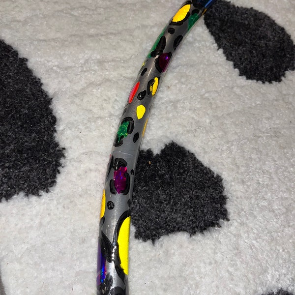 3/4” Polypro Leopard Reflective Taped and Painted  Hula Hoop