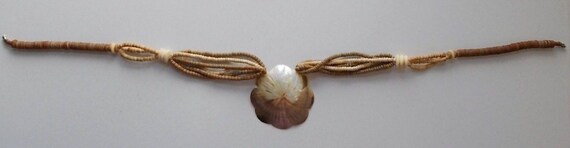 Vintage Mother of Pearl Shell Statement Necklace … - image 5