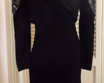 Vintage Zum Zum Black Strapless Evening Dress with Embellished Bolero Jacket 11/12