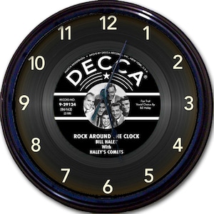 Vinyl Record Clock - Rock and Roll Décor, Rock Around The Clock, Music Lover Gift, Retro Music Décor, Decca Record, Music Vinyl, Bill Haley