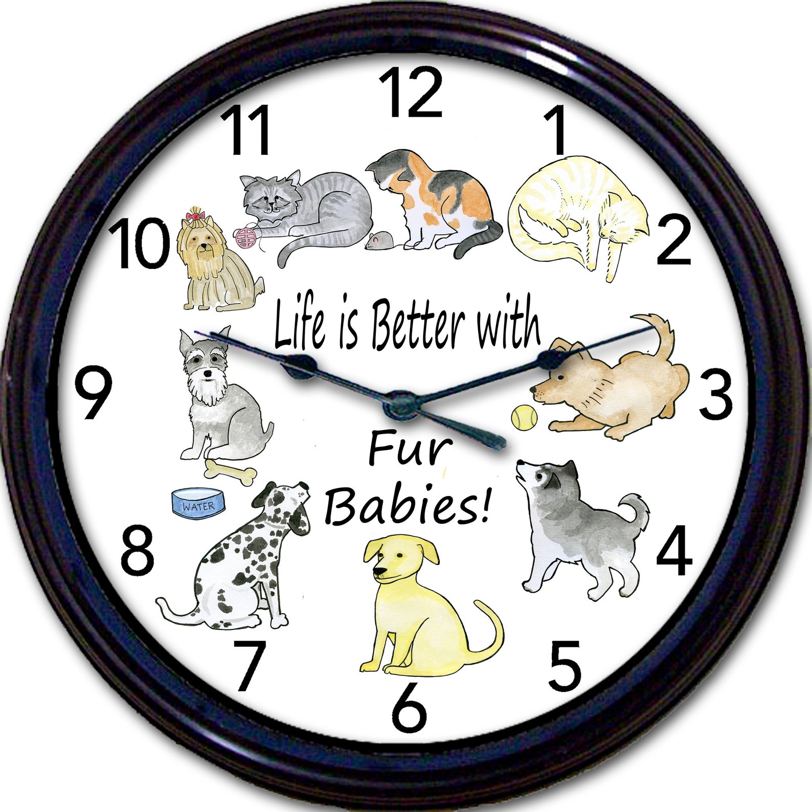Pet Clock Dogs Puppies Kittens Cats Wall Clock Fur Etsy
