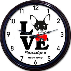 Personalized Pet Clock, Chihuahua Wall Clock, Dog Lover Gift, Chihuahua Decor, Personalized Dog Clock, Home Decor, Pet Lover Gift, Timepiece