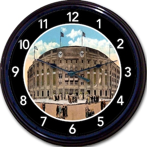 Yankee Stadium Baseball Clock, New York Yankees Fan Gift, Man Cave Wall Décor, Boys Bedroom Clock for Sports Fan