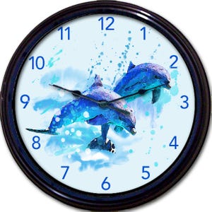 Dolphin Wall Clock: Playful Sea Creature Art, Marine Life Gift