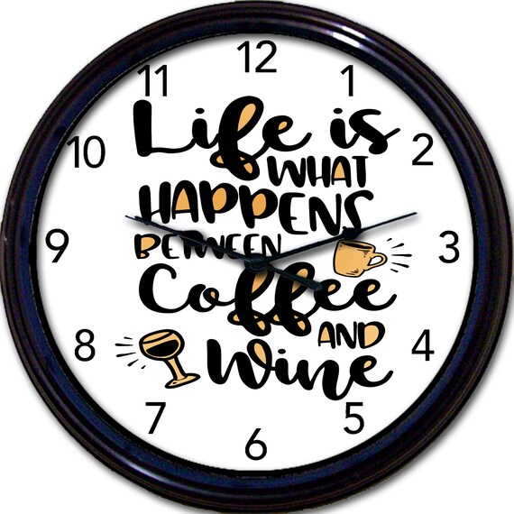 Coffee Wine Mug Wall Clock Glass Caffeine Decor New 10
