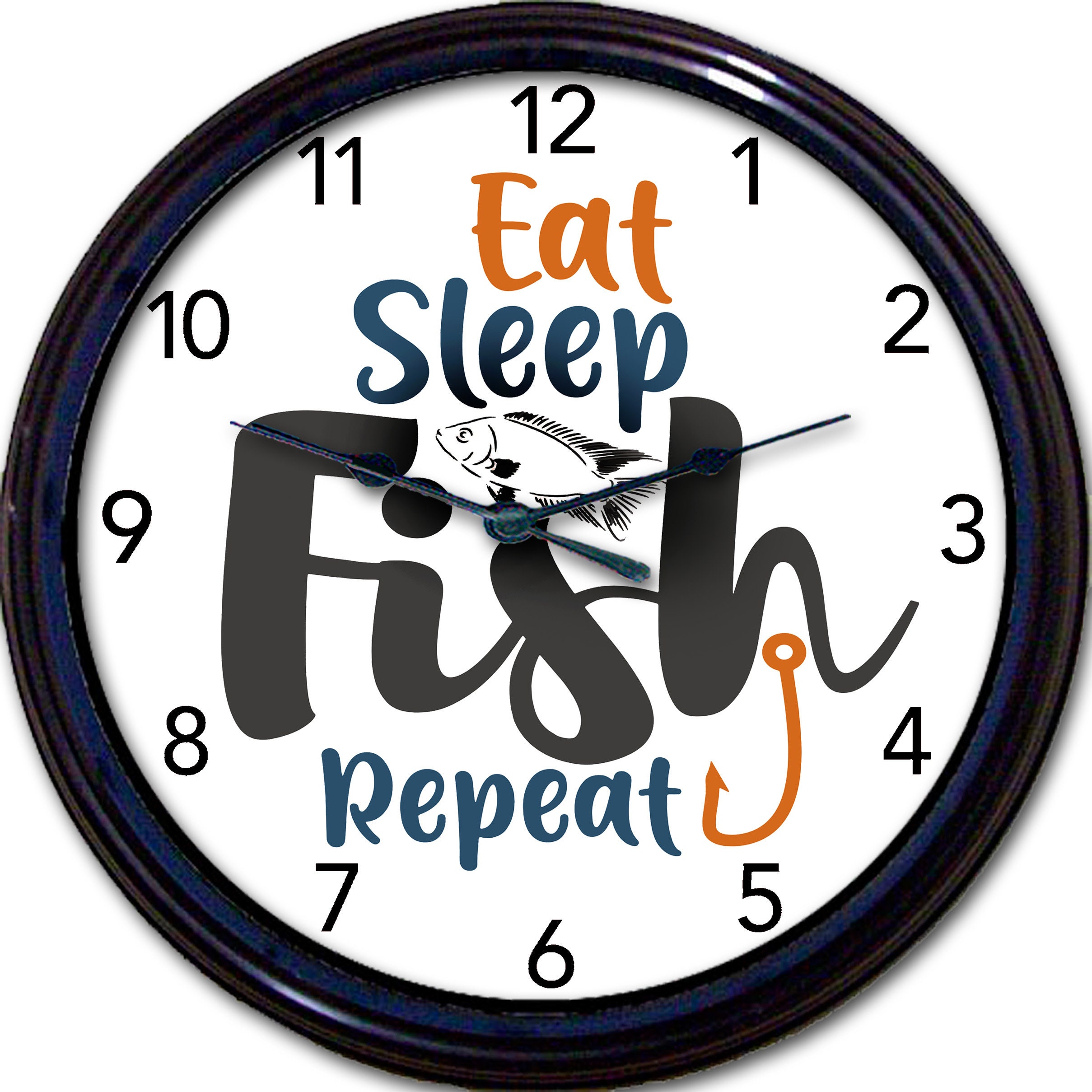 Fishing Clock Wall Clock Fish Fishing Décor Wall Décor Etsy