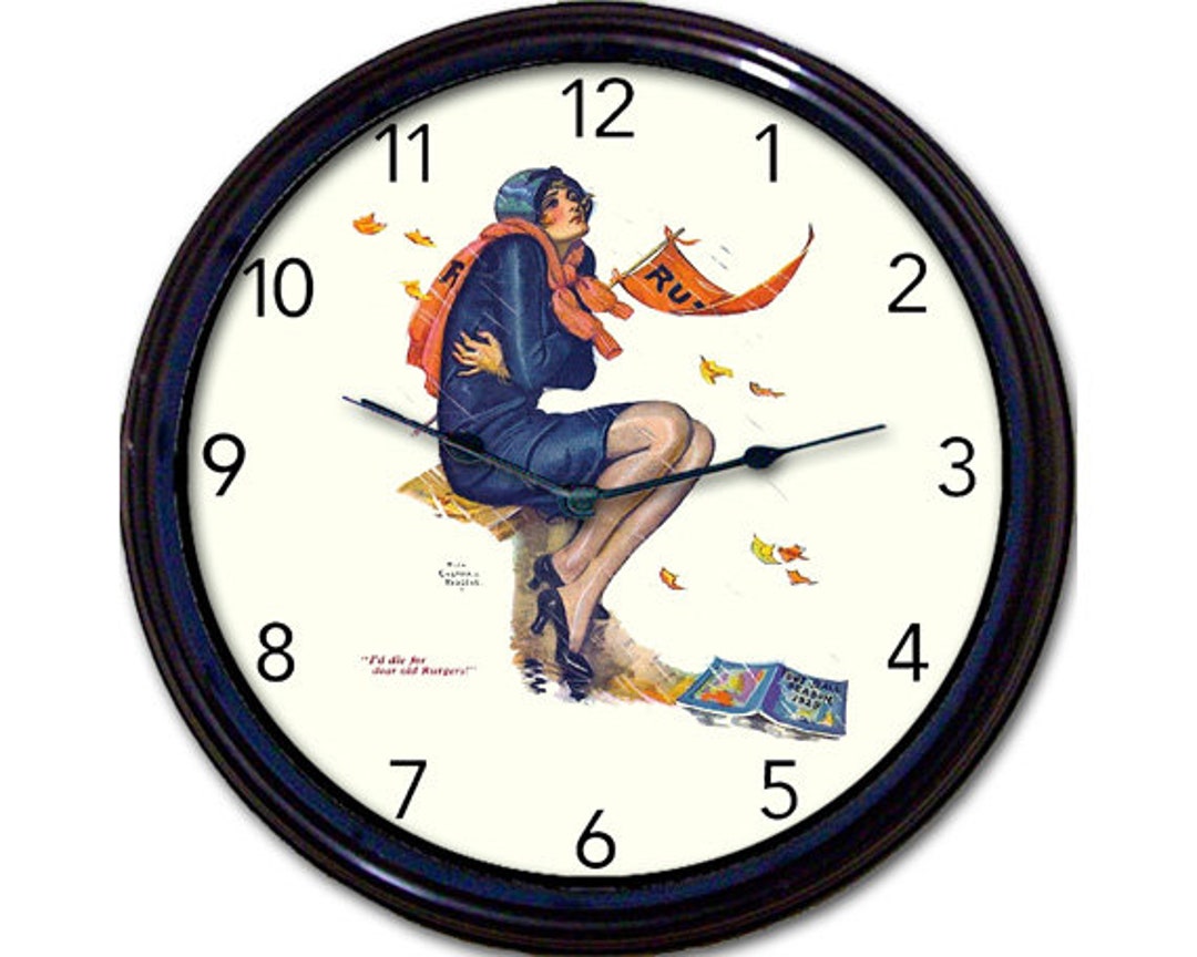 Rutgers Wall Clock Rutgers University Vintage Football New Etsy Singapore
