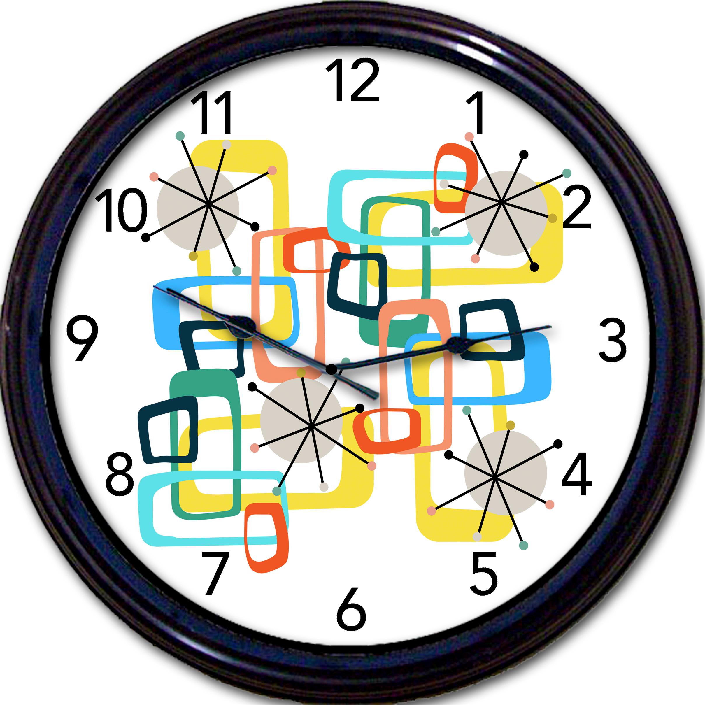 MODERNICA Mid-Century MODERN ウオールクロック 希少 ミッドセンチュリーモダンウォールクロック：幾何学的なレトロデザイン