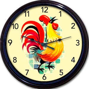 Rooster Wall Clock, Country French Rooster, Farm-Style Decor, Retro accent, Cottage Core, Rooster Decor, Kitchen Clock, Housewarming Gift